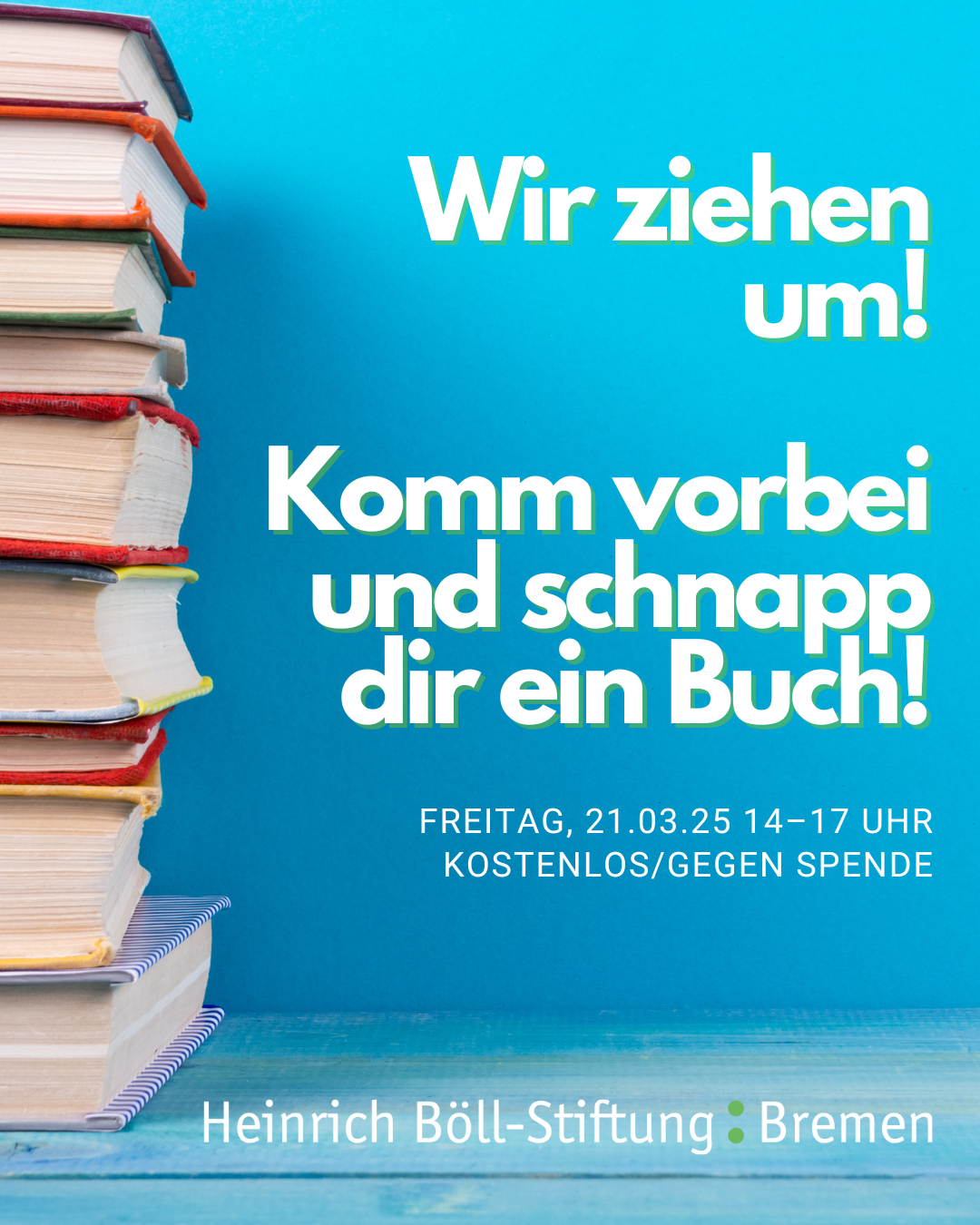Collage aus einem Fotos von einem Bücherstapel und Text: 