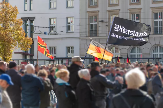 Rechtspopulistische Demonstration.