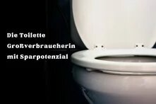 Toilette vor schwarzem Hintergrund, davor der Titel