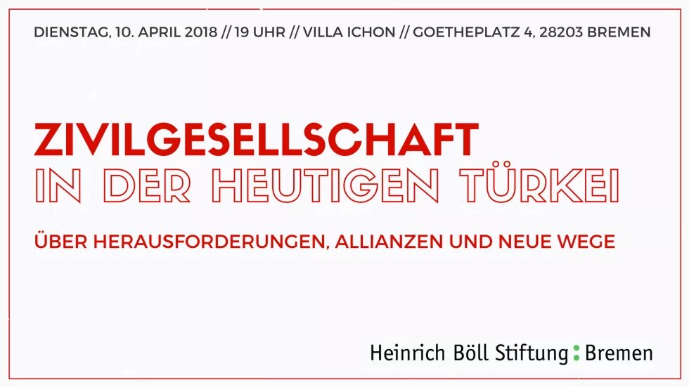 Veranstaltungsflyer für die Veranstaltung Zivilgesellschaft in der heutigen Türkei