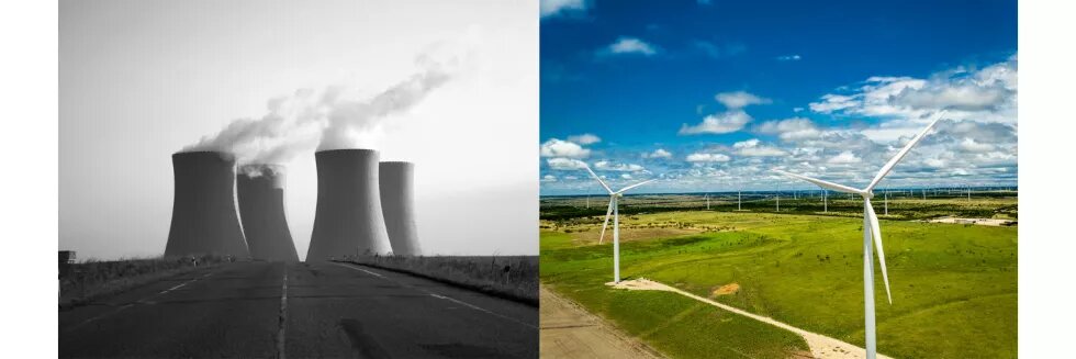 Atomkraftwerk vs. Windpark Atomkraftwerk vs. Windpark