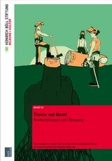 Cover: Theater und Netz / Illustration - 3 Holzfäller/innen haben Baum gefällt. Der Baum ist symbolisch ein Mittelfinger, die Wurzel am Handballen unter der Erde